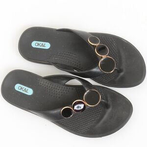 OKA-b Womens Comfort Sandals Flip Flop Thong‎ MD (6.5-7.5) Beach Vacation Resort